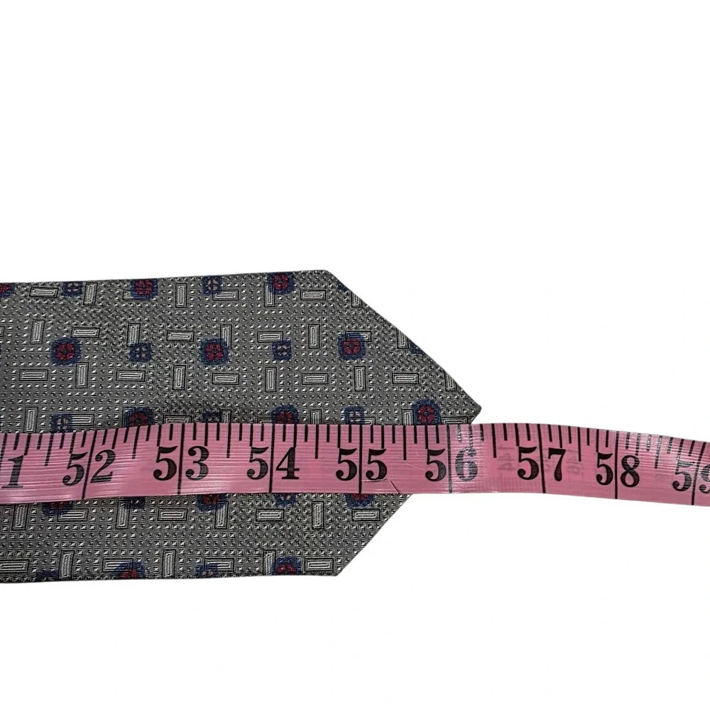 Robert Talbott Best Of Class Silk Tie Geometric‎ Gray Blue Red Men's Necktie